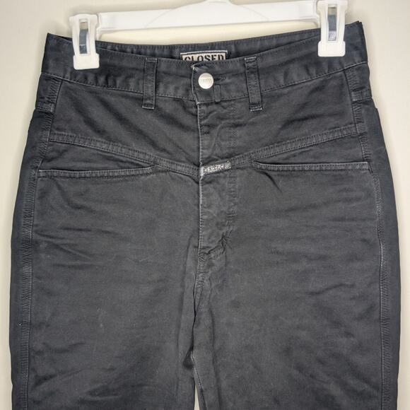 Closed Pedal Pusher High Waist Tapered Leg Jeans in Black, Size 42 - Picture 6 of 13